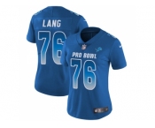 Women Nike Detroit Lions #76 T.J. Lang Royal Stitched NFL Limited NFC 2018 Pro Bowl Jersey