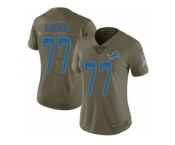 Women Nike Detroit Lions #77 Cornelius Lucas Limited Olive 2017 Salute to Service NFL Jersey