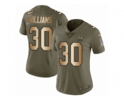 Women Nike Green Bay Packers #30 Jamaal Williams Limited Olive Gold 2017 Salute to Service NFL Jersey