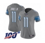 Women's Detroit Lions #11 Marvin Jones Jr Limited Steel Rush Vapor Untouchable 100th Season Football Jersey