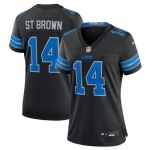 Women's Detroit Lions #14 Amon-Ra St. Brown Black 2nd Alternate Stitched Jersey