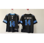 Women's Detroit Lions #14 Amon-Ra St. Brown Black Vapor Football Stitched Jersey