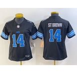 Women's Detroit Lions #14 Amon Ra St Brown Limited Black 2024 FUSE Vapor Jersey