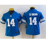 Women's Detroit Lions #14 Amon Ra St Brown Limited Blue 2024 FUSE Vapor Jersey