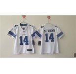 Women's Detroit Lions #14 Amon-Ra St. Brown White Vapor Football Stitched Jersey