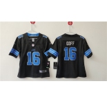 Women's Detroit Lions #16 Jared Goff Black Vapor Football Stitched Jersey