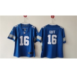 Women's Detroit Lions #16 Jared Goff Blue Vapor Football Stitched Jersey