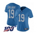 Women's Detroit Lions #19 Kenny Golladay Blue Alternate Vapor Untouchable Limited Player 100th Season Football Jersey