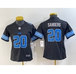 Women's Detroit Lions #20 Barry Sanders Black 2024 F.U.S.E. 2nd Alternate Vapor Limited Football Stitched Jersey