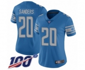 Women's Detroit Lions #20 Barry Sanders Blue Team Color Vapor Untouchable Limited Player 100th Season Football Jersey