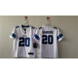 Women's Detroit Lions #20 Barry Sanders White Vapor Football Stitched Jersey