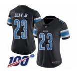 Women's Detroit Lions #23 Darius Slay Limited Black Rush Vapor Untouchable 100th Season Football Jersey