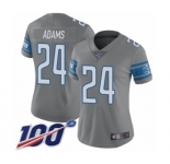 Women's Detroit Lions #24 Andrew Adams Limited Steel Rush Vapor Untouchable 100th Season Football Jersey