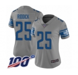 Women's Detroit Lions #25 Theo Riddick Limited Gray Inverted Legend 100th Season Football Jersey