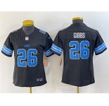 Women's Detroit Lions #26 Jahmyr Gibbs Black 2024 F.U.S.E. 2nd Alternate Vapor Limited Football Stitched Jersey