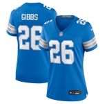 Women's Detroit Lions #26 Jahmyr Gibbs Blue Stitched Jersey