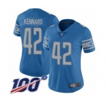 Women's Detroit Lions #42 Devon Kennard Blue Team Color Vapor Untouchable Limited Player 100th Season Football Jersey