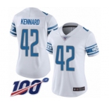 Women's Detroit Lions #42 Devon Kennard White Vapor Untouchable Limited Player 100th Season Football Jersey