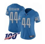 Women's Detroit Lions #44 Jalen Reeves-Maybin Blue Team Color Vapor Untouchable Limited Player 100th Season Football Jersey