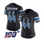 Women's Detroit Lions #44 Jalen Reeves-Maybin Limited Black Rush Vapor Untouchable 100th Season Football Jersey