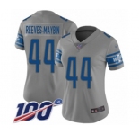 Women's Detroit Lions #44 Jalen Reeves-Maybin Limited Gray Inverted Legend 100th Season Football Jersey