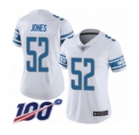 Women's Detroit Lions #52 Christian Jones White Vapor Untouchable Limited Player 100th Season Football Jersey
