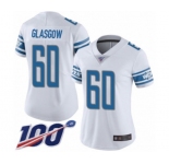 Women's Detroit Lions #60 Graham Glasgow White Vapor Untouchable Limited Player 100th Season Football Jersey