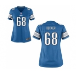 Womens Detroit Lions #68 Taylor Decker Light Blue Game Jersey