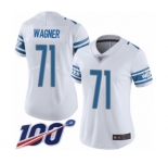 Women's Detroit Lions #71 Ricky Wagner White Vapor Untouchable Limited Player 100th Season Football Jersey