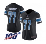 Women's Detroit Lions #77 Frank Ragnow Limited Black Rush Vapor Untouchable 100th Season Football Jersey