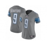 Women's Detroit Lions #9 Matthew Stafford Nike Steel 2017 Color Rush Limited Jersey