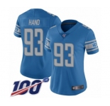 Women's Detroit Lions #93 Da'Shawn Hand Blue Team Color Vapor Untouchable Limited Player 100th Season Football Jersey