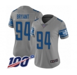 Women's Detroit Lions #94 Austin Bryant Limited Gray Inverted Legend 100th Season Football Jersey