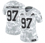 Women's Detroit Lions #97 Aidan Hutchinson 2024 F.U.S.E Arctic Camo Salute To Service Limited Stitched Jersey