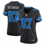 Women's Detroit Lions #97 Aidan Hutchinson Black 2nd Alternate Stitched Jersey