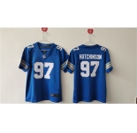 Women's Detroit Lions #97 Aidan Hutchinson Blue Vapor Football Stitched Jersey