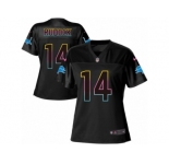 Women's Nike Detroit Lions #14 Jake Rudock Game Black Fashion NFL Jersey