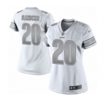 Women's Nike Detroit Lions #20 Barry Sanders Limited White Platinum NFL Jersey