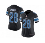 Women's Nike Detroit Lions #28 Quandre Diggs Limited Black Rush NFL Jersey