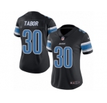 Women's Nike Detroit Lions #30 Teez Tabor Limited Black Rush NFL Jersey