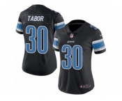 Women's Nike Detroit Lions #30 Teez Tabor Limited Black Rush NFL Jersey