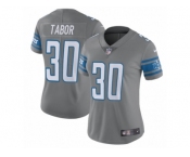 Women's Nike Detroit Lions #30 Teez Tabor Limited Steel Rush NFL Jersey