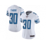 Women's Nike Detroit Lions #30 Teez Tabor Limited White Vapor Untouchable NFL Jersey