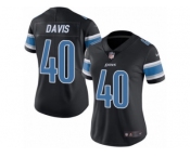 Women's Nike Detroit Lions #40 Jarrad Davis Limited Black Rush NFL Jersey