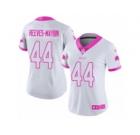 Women's Nike Detroit Lions #44 Jalen Reeves-Maybin Limited White Pink Rush Fashion NFL Jersey