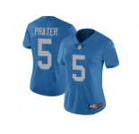 Women's Nike Detroit Lions #5 Matt Prater Blue Throwback Stitched NFL Limited Jersey