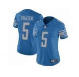 Women's Nike Detroit Lions #5 Matt Prater Light Blue Team Color Stitched NFL Limited Jersey