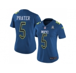 Women's Nike Detroit Lions #5 Matt Prater Navy Stitched NFL Limited NFC 2017 Pro Bowl Jersey