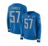 Women's Nike Detroit Lions #57 Eli Harold Limited Blue Therma Long Sleeve NFL Jersey