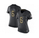 Women's Nike Detroit Lions #6 Sam Martin Limited Black 2016 Salute to Service NFL Jersey